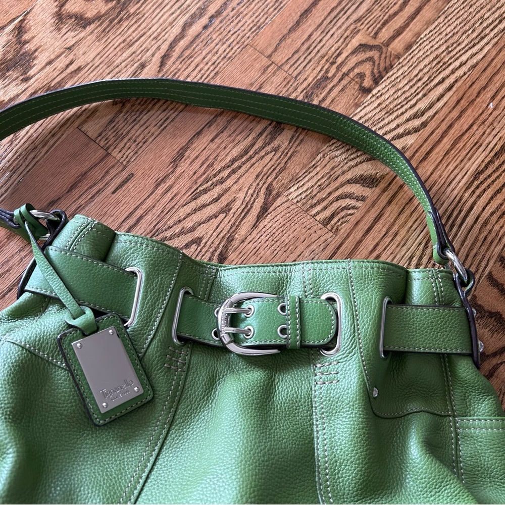 Tignanello green leather shoulder bag satchel purse - Picture 5 of 16